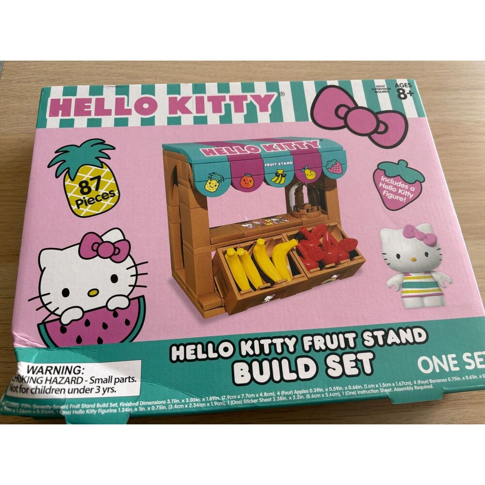 Hello Kitty Fruit Stand Build Set 87 Pieces New